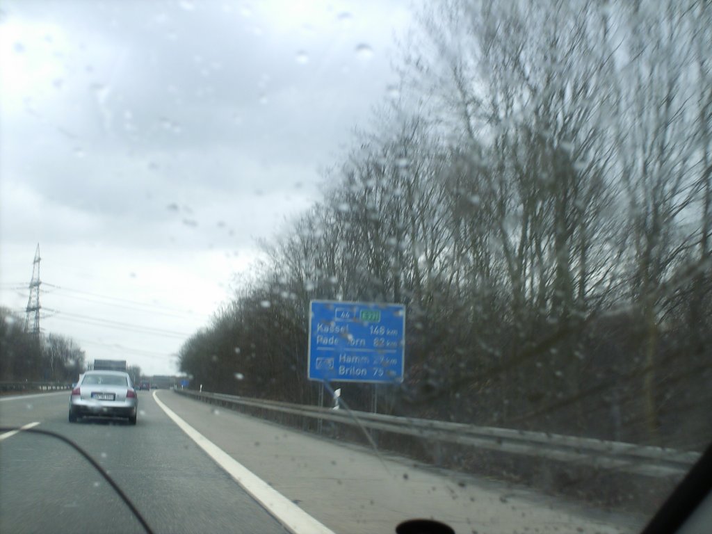 Autobahnkreuz Unna-Ost, weiterfahrt Richtung Soest - Paderborn